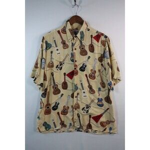 Vintage Reyn Spooner Guitars Hawaiian Shirt 100%  Rayon Music Rockabilly Medium